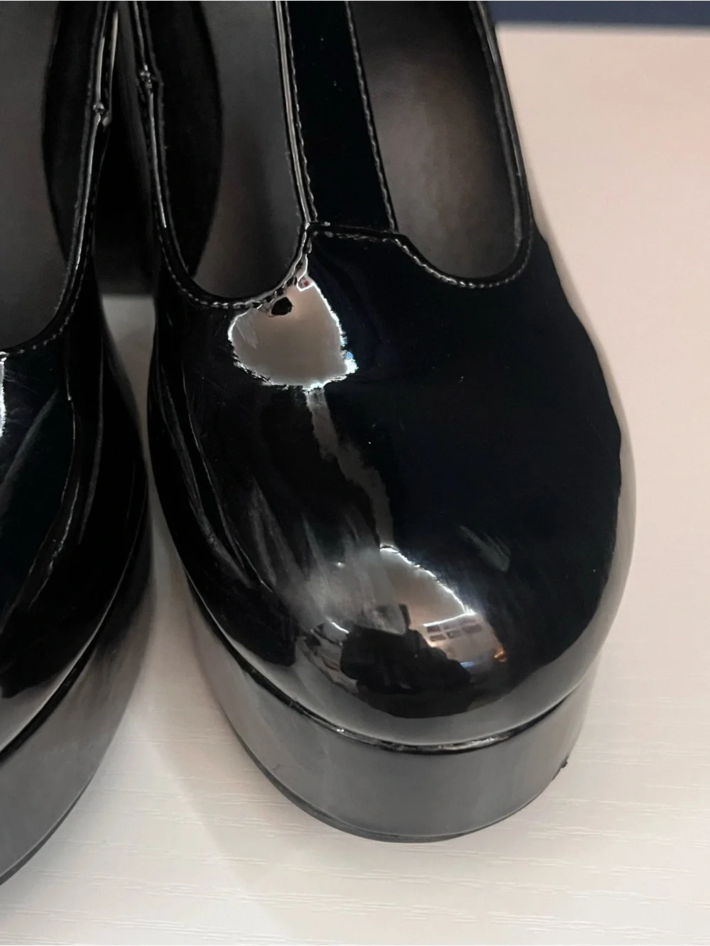 Coutgo Black Platform Mary Jane Heels Women’s Size 7.5 Chunky Block Heel Goth